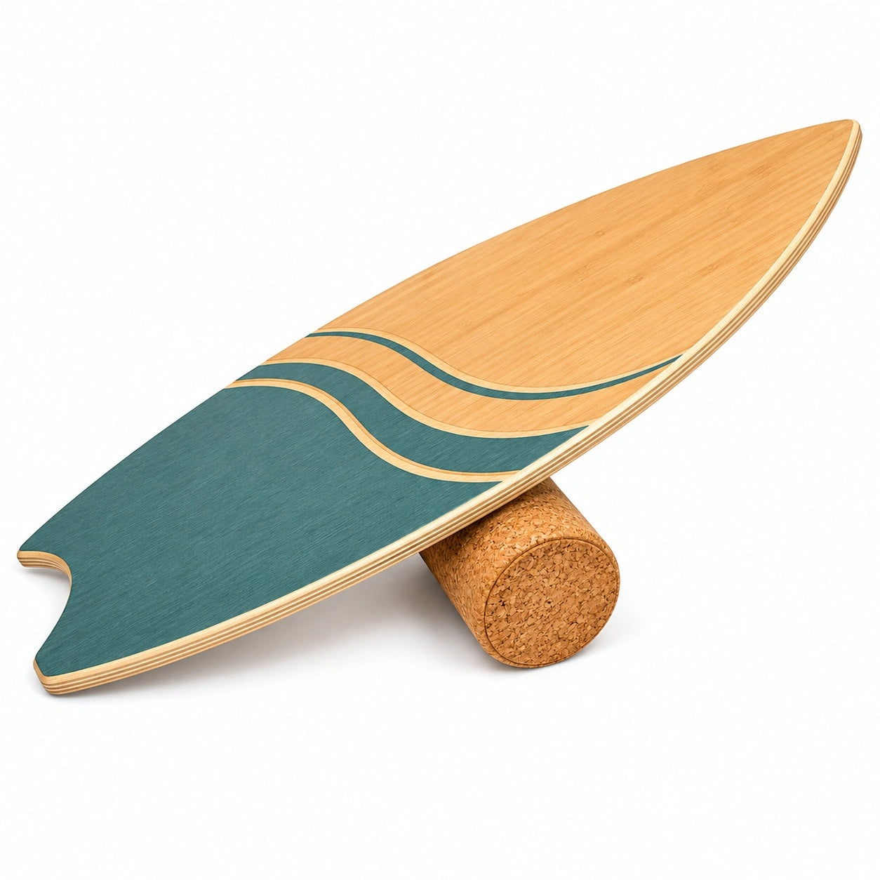 Balance Board mit Korkrolle Blau/Natur
