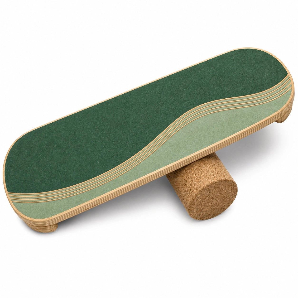 Balance Board mit Korkrolle Grün 75x30cm