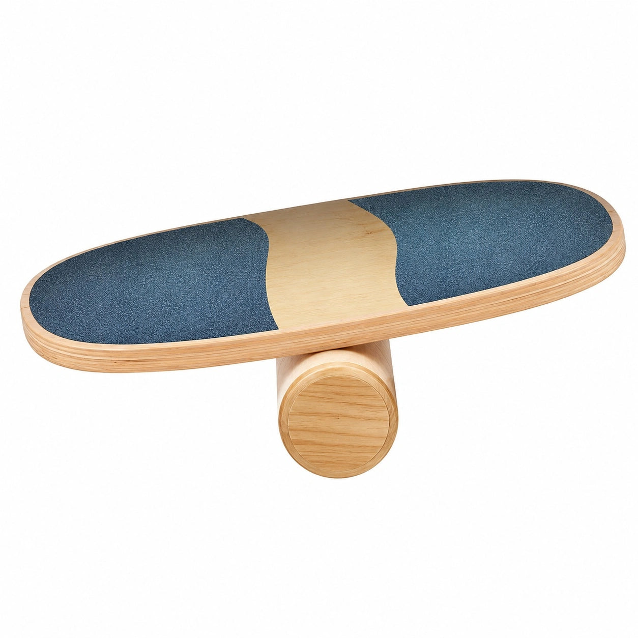 Balance Board aus Holz mit blauer Anti-Rutsch-Oberfläche