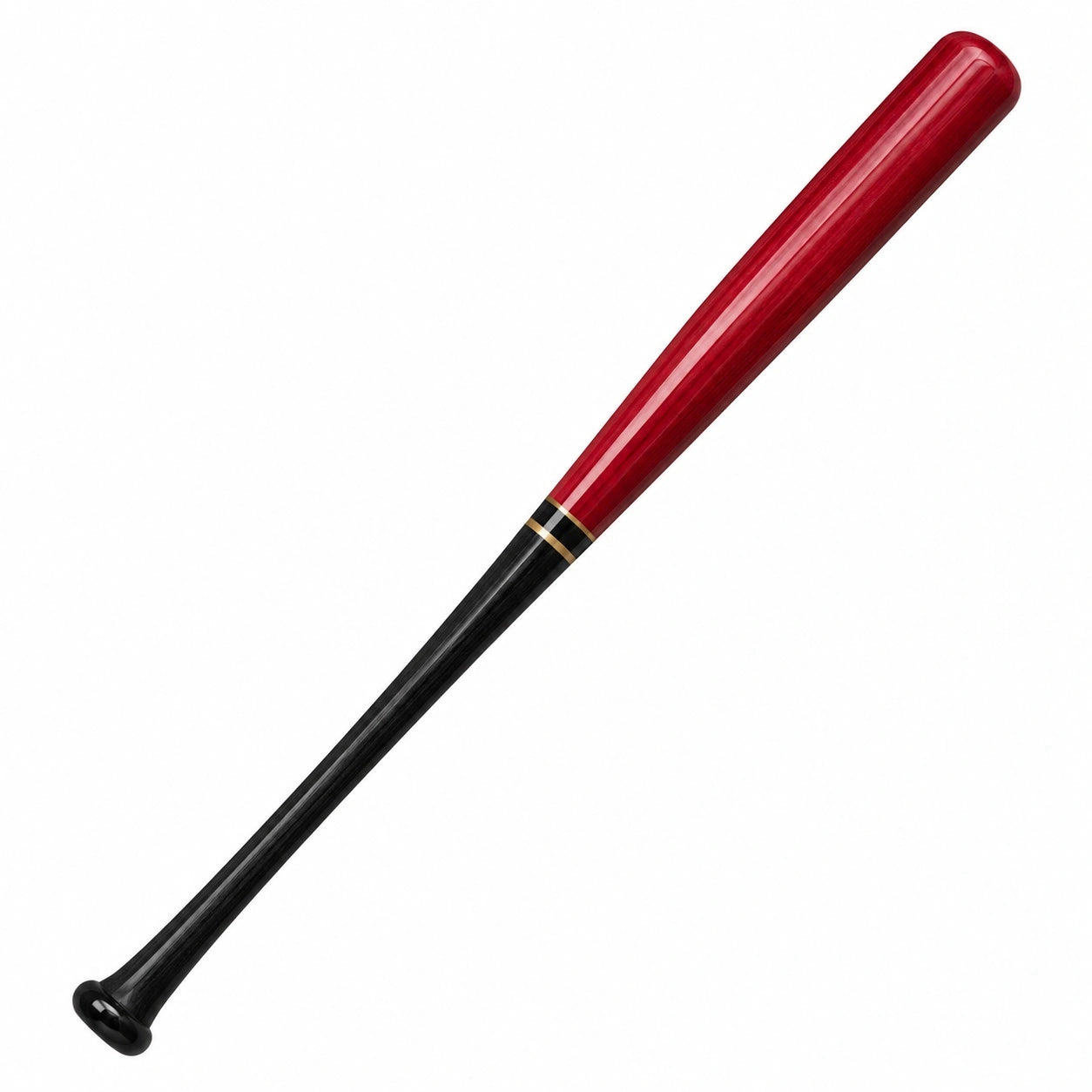 Holz Baseballschläger 85 cm Rot und Schwarz