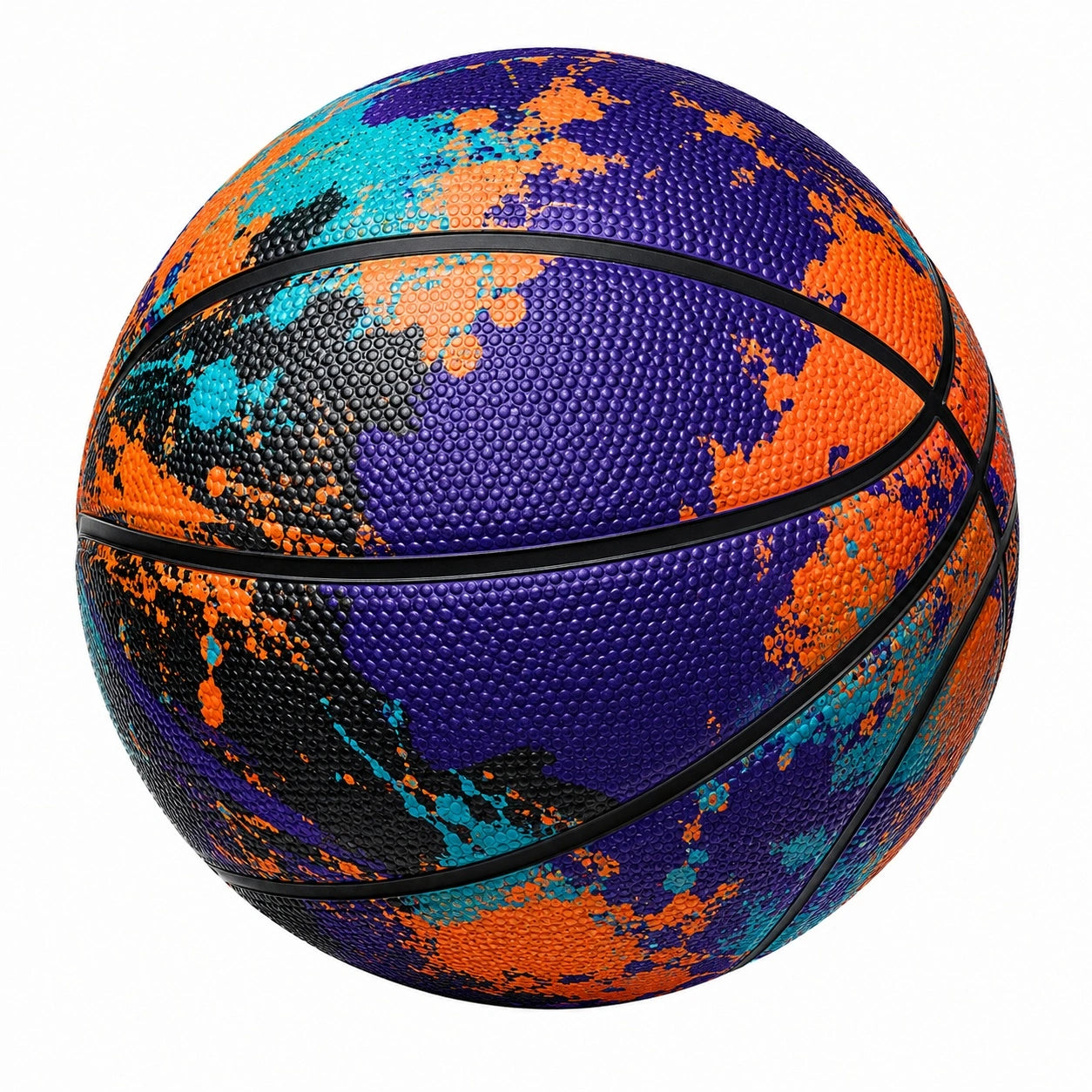 Outdoor-Basketball mit bunter Grafik - Violett/Orange/Blau/Schwarz
