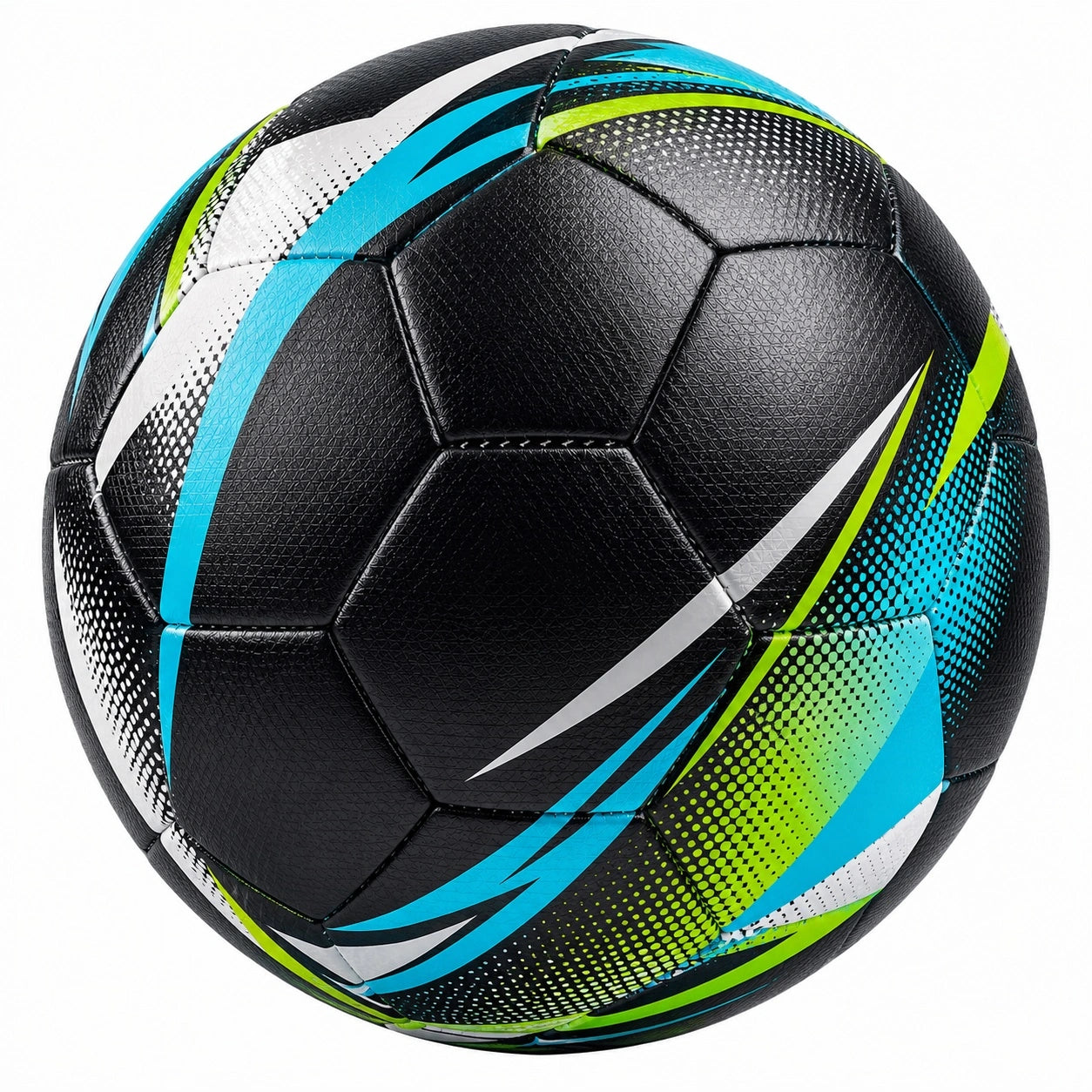 Fußball Größe 5 Schwarz/Blau/Grün/Weiß