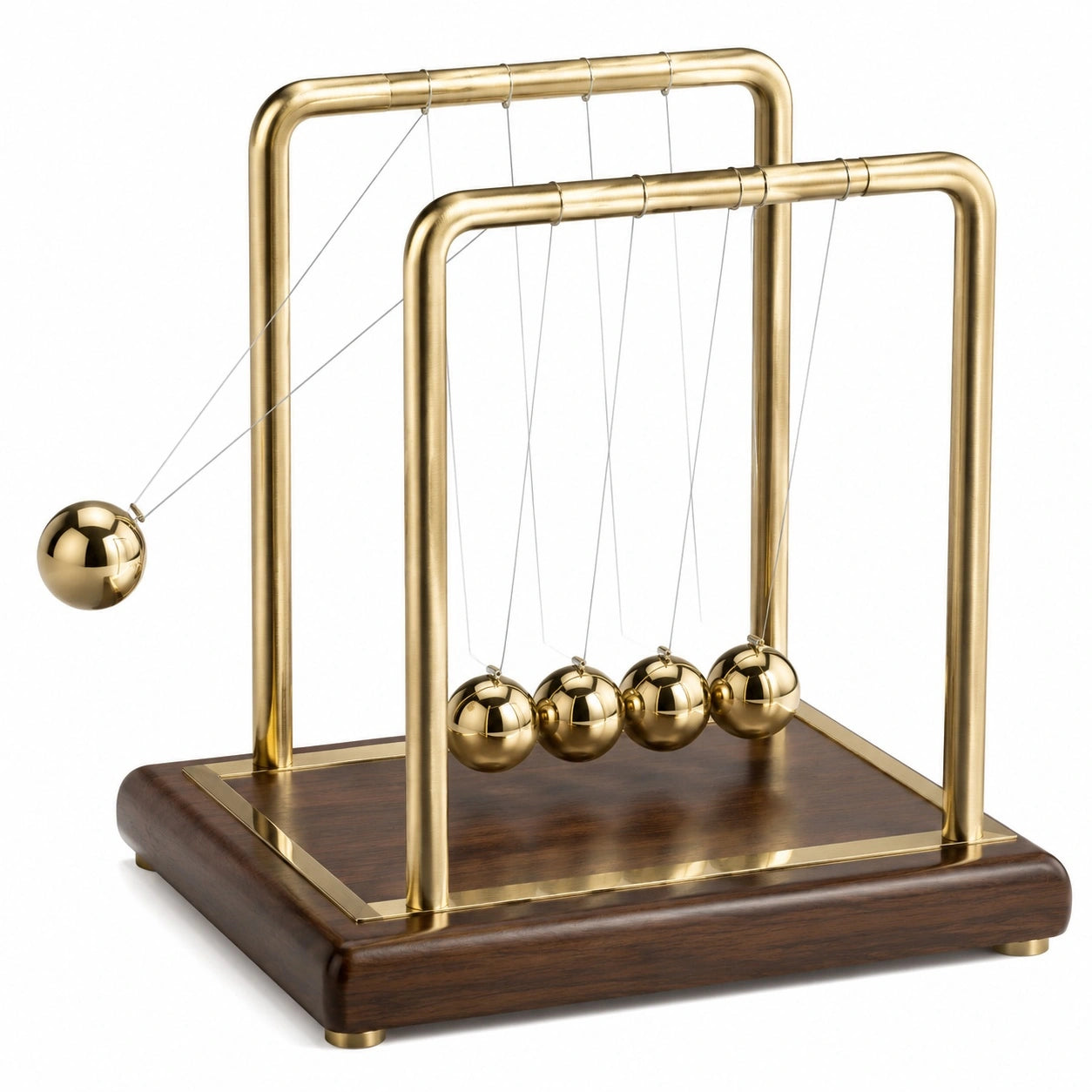 Newtons Pendel Tischdekoration 5 Kugeln Gold