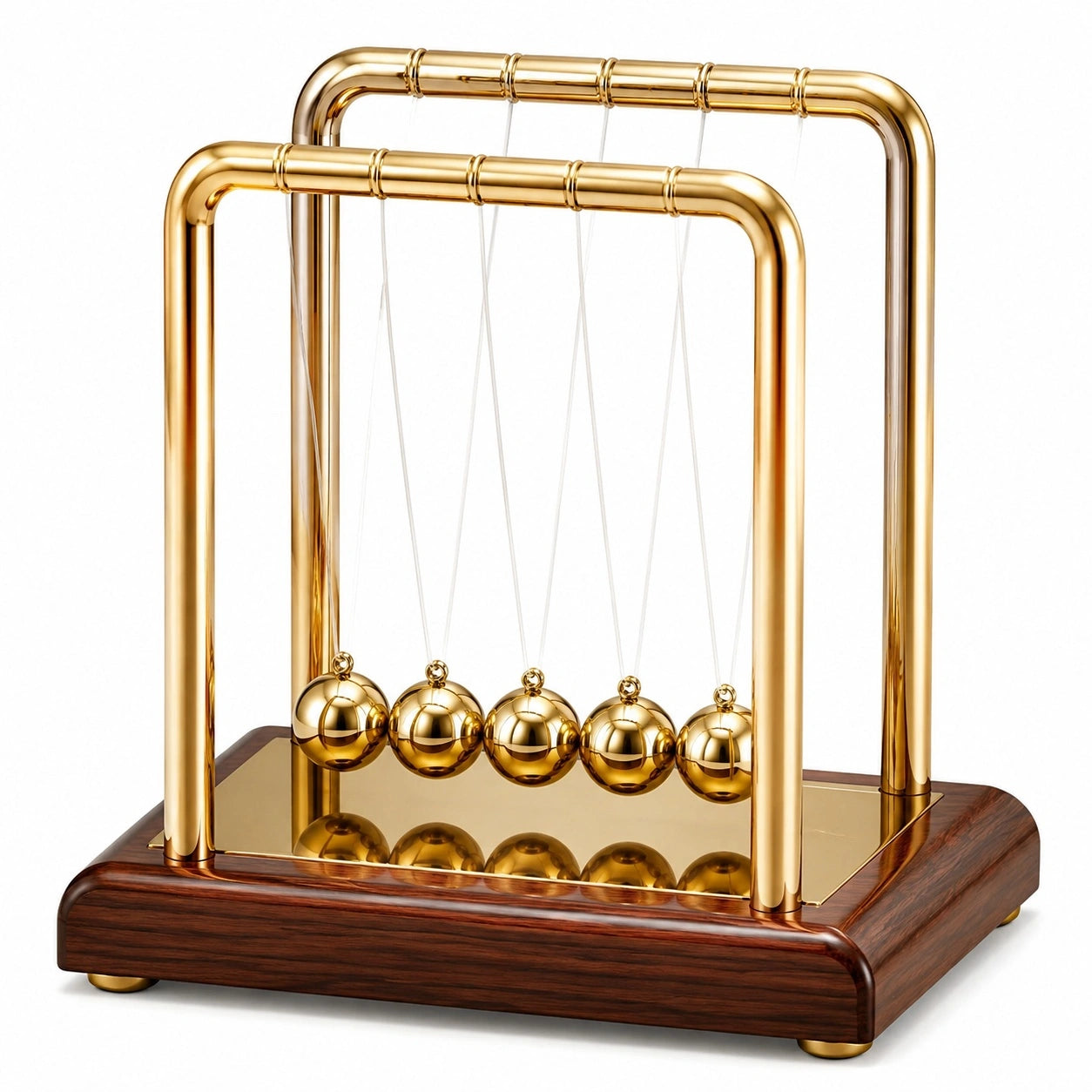 Newtons Wiege Tischpendel Gold, 5 Kugeln